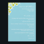 Hibiscus Delight Wedding Menu Card - Sky Blue<br><div class="desc">Add a tropical feel to your wedding stationery with this charming and modern Hibiscus Delight wedding collection that will sweep your guests off their feet. Matching collection and more colour options available at berryberrysweet.com</div>