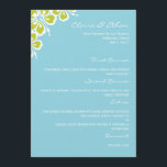 Hibiscus Delight Wedding Menu Card - Sky Blue<br><div class="desc">Add a tropical feel to your wedding stationery with this charming and modern Hibiscus Delight wedding collection that will sweep your guests off their feet. Matching collection and more colour options available at berryberrysweet.com</div>