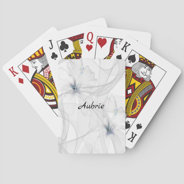 Hibiscus Design Flowing with Veil Lace Playing Cards (Back)
