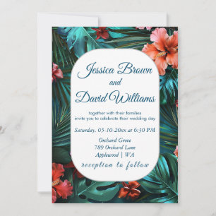 Hibiscus Dream Tropical Wedding Invitation
