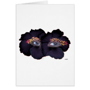 Hibiscus Eyes - Black/Purple