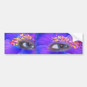 Hibiscus Eyes - Blue Bumper Sticker