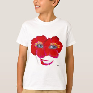 Hibiscus Face with Smile - Red T-Shirt