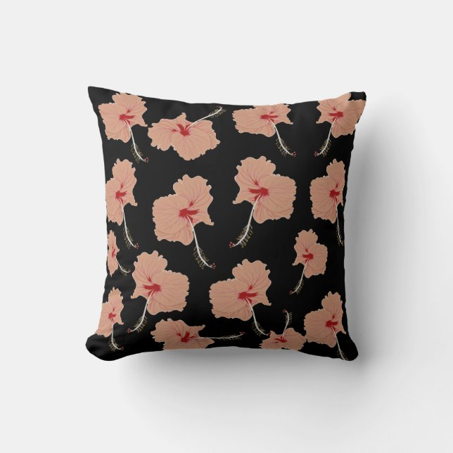 Hibiscus Floral Art Cushion (Front)