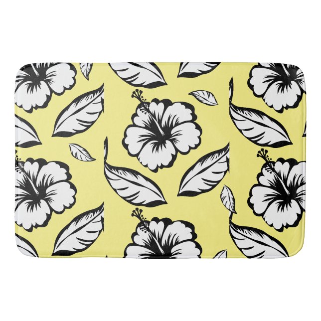 Hibiscus Floral  Bath Mat (Front)