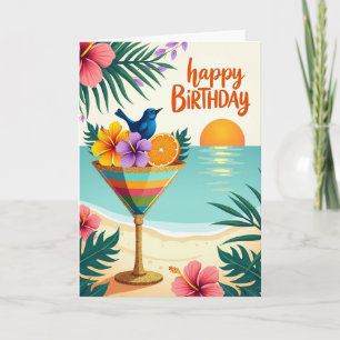 Hibiscus Floral Birthday Card