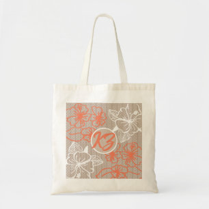Hibiscus floral design in vibrant colours tote bag