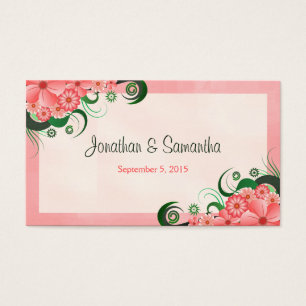 Hibiscus Floral Pink Wedding Favor Favour Tags
