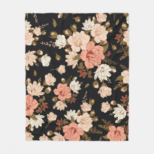 Hibiscus Floral: Seamless Pattern Design Fleece Blanket