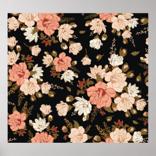 Hibiscus Floral: Seamless Pattern Design Poster