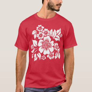 Hibiscus Floral Summer CutOut StencilStyle 3 TShir T-Shirt