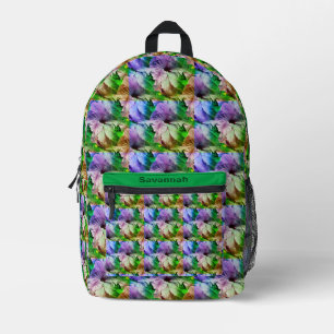 Hibiscus Flower Abstract Distressed Personalised Printed Backpack