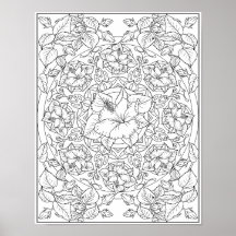 Hibiscus Flower Adult Colouring Mandala 
