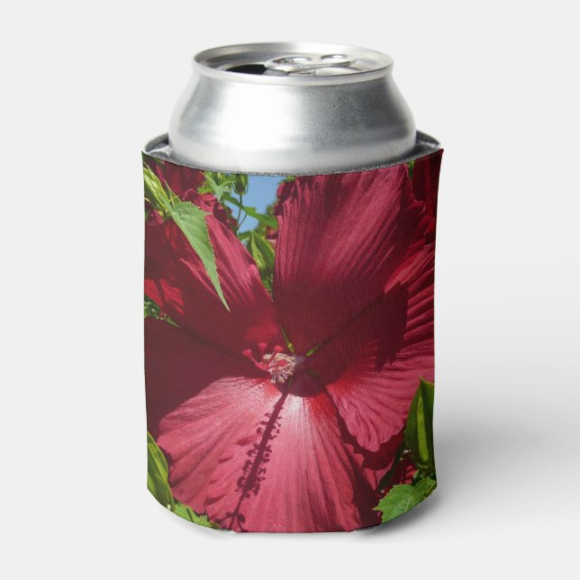 Hibiscus Flower and Blue Sky Can Cooler (Can Front)