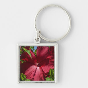 Hibiscus Flower and Blue Sky Key Ring