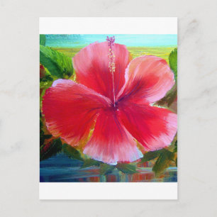 Hibiscus Flower Art Postcard