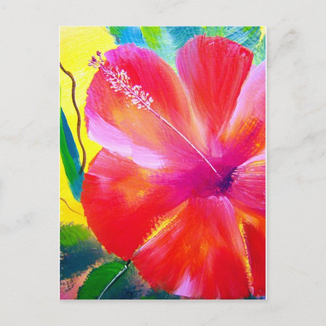 Hibiscus Flower Art Postcard (Front)