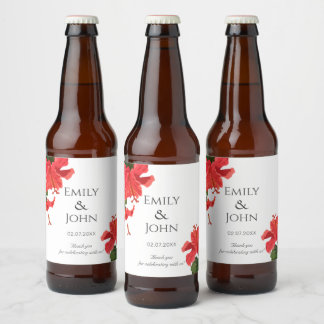 Hibiscus flower Beer Bottle Label
