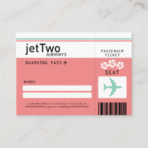 Hibiscus Flower Boarding Pass Escort/Seating Card