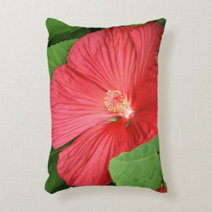 Hibiscus Flower Bright Magenta Floral Decorative Cushion