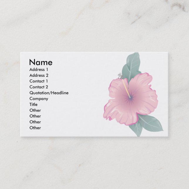 Hibiscus flower business card (Front)