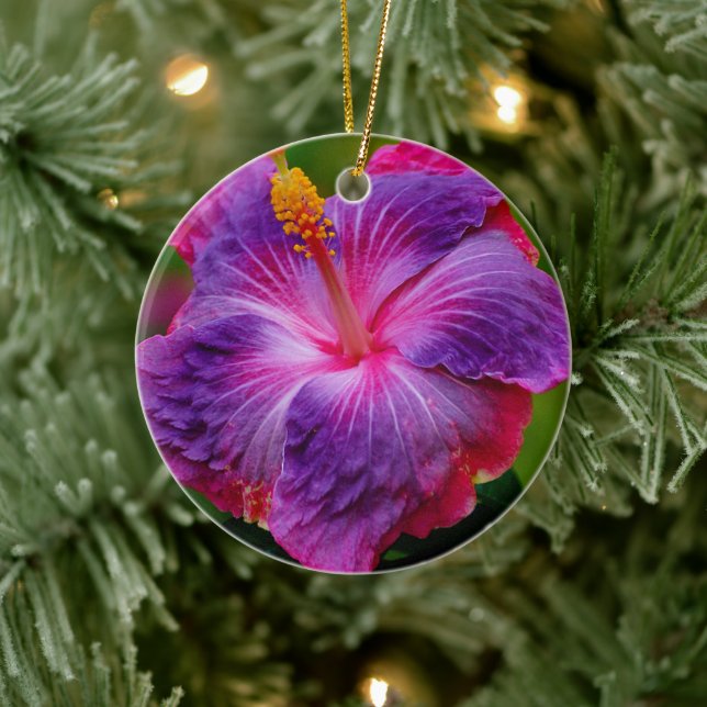Hibiscus Flower Ceramic Ornament (Tree)