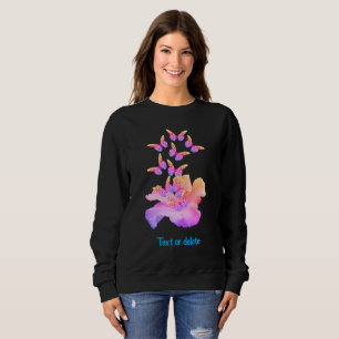 Hibiscus Flower Colourful Butterflies Personalised Sweatshirt