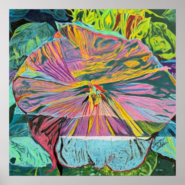 Hibiscus Flower Custom Art Poster (Front)