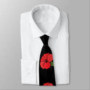 Hibiscus Flower Floral Tie