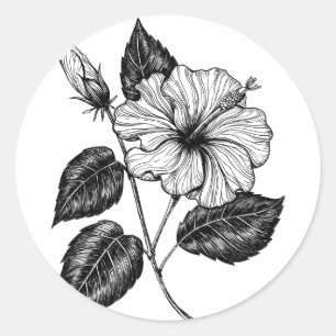 Hibiscus flower II Classic Round Sticker