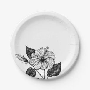 Hibiscus flower II Paper Plate