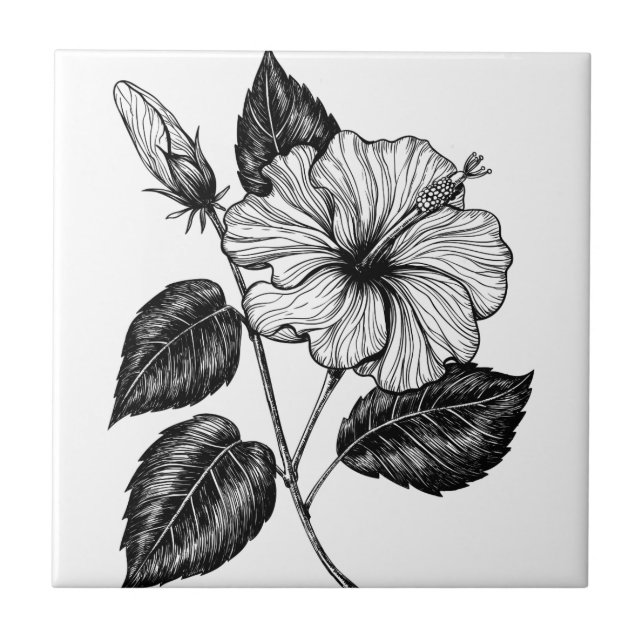 Hibiscus flower II Tile (Front)
