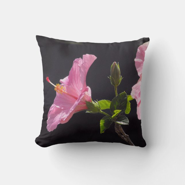 Hibiscus Flower in Profile Cushion (Front)