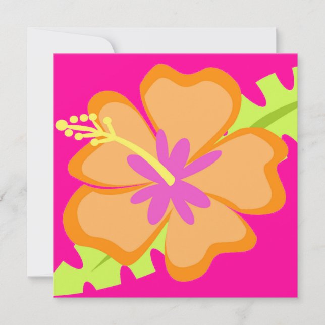 Hibiscus Flower Invitation (Front)
