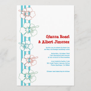 Hibiscus Flower Invitations   Wedding   Birthday