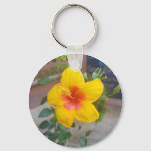 Hibiscus Flower Keychain