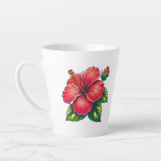 Hibiscus flower latte mug