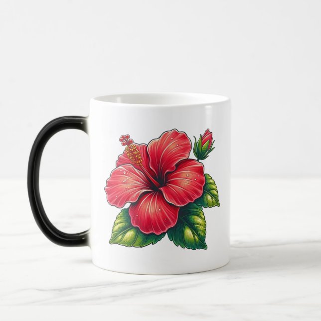 Hibiscus flower Morphing Magic Mug (Left)
