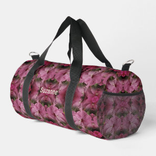 Hibiscus Flower Multiplied Vintage Personalised Duffle Bag