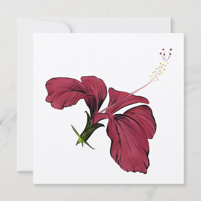 Hibiscus Flower Note Card (Front)
