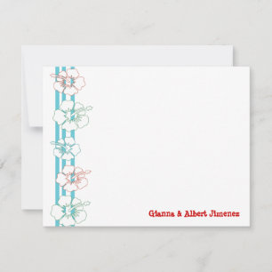 Hibiscus Flower Note Cards   Thank You Cards