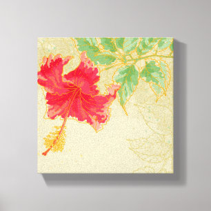 Hibiscus flower on toned background canvas print