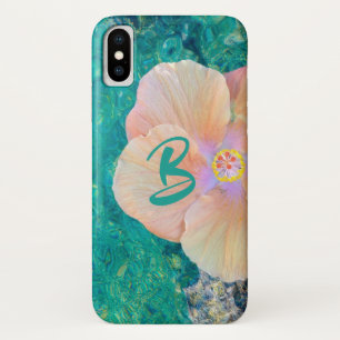 Hibiscus flower on turquoise water iphone x case