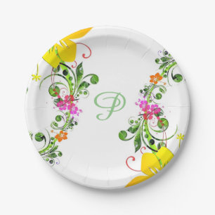 Hibiscus flower paper plate