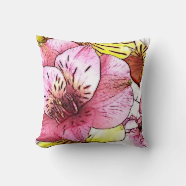 Hibiscus Flower Pastel Cushion (Front)