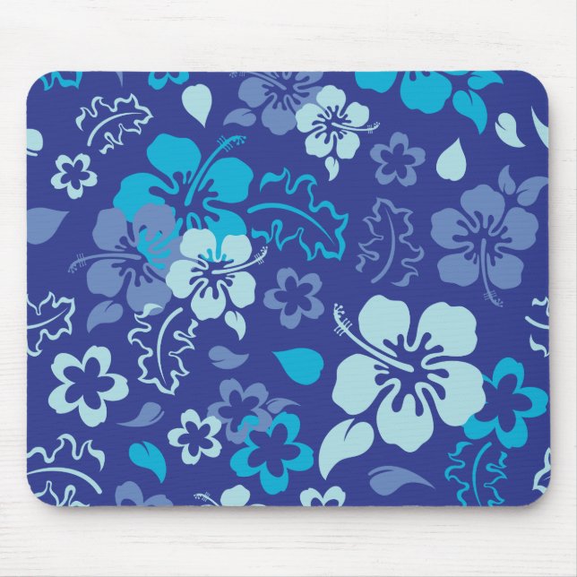 Hibiscus Flower Pattern Computer Mousepad (Front)