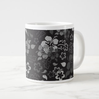 Hibiscus Flower Pattern Glass Jumbo Mug
