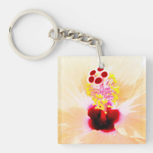 Hibiscus Flower Photograph Key Ring