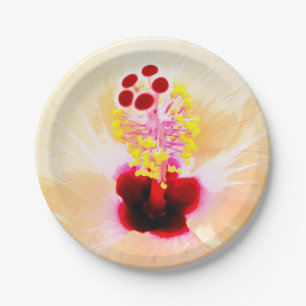 Hibiscus Flower Photograph Paper Plate