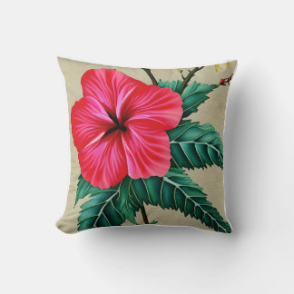 Hibiscus Flower Puff Pillow